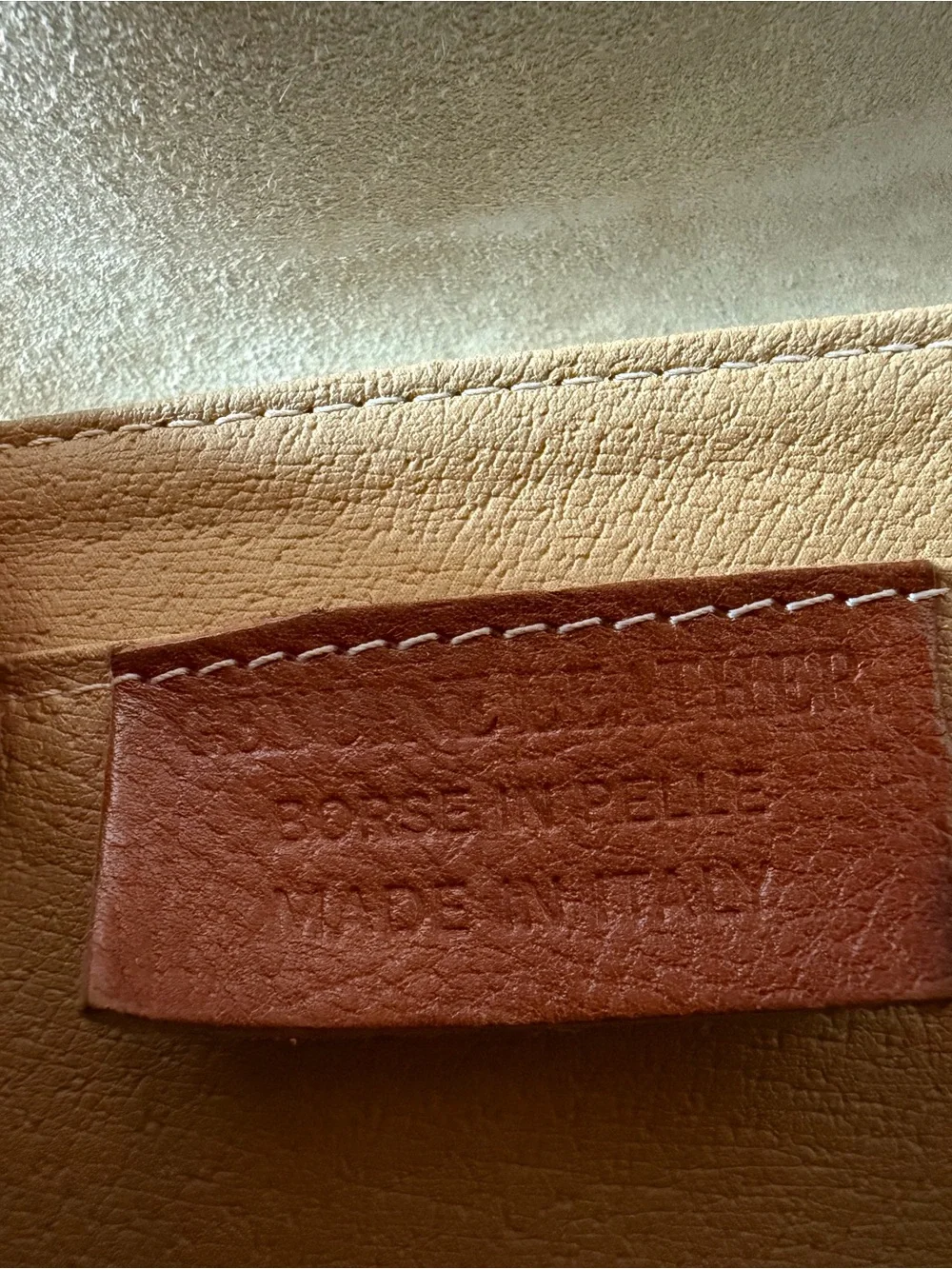 Leather Croc-Embossed Top-Handle Bag w/ Bamboo Accent | Made in Italy | Neutral